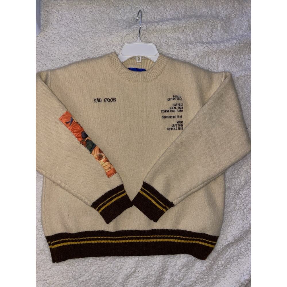 Aelfric Eden Van Gogh Art to Wear Embroidered Sweater M Unisex Hipster Rare